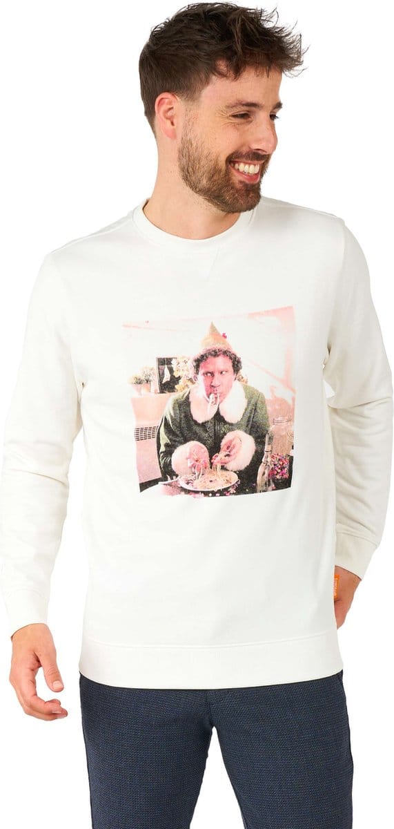 OppoSuits Elf Kerst Trui - Heren Kerst Sweater - Kersttrui - Grijs - Maat: S