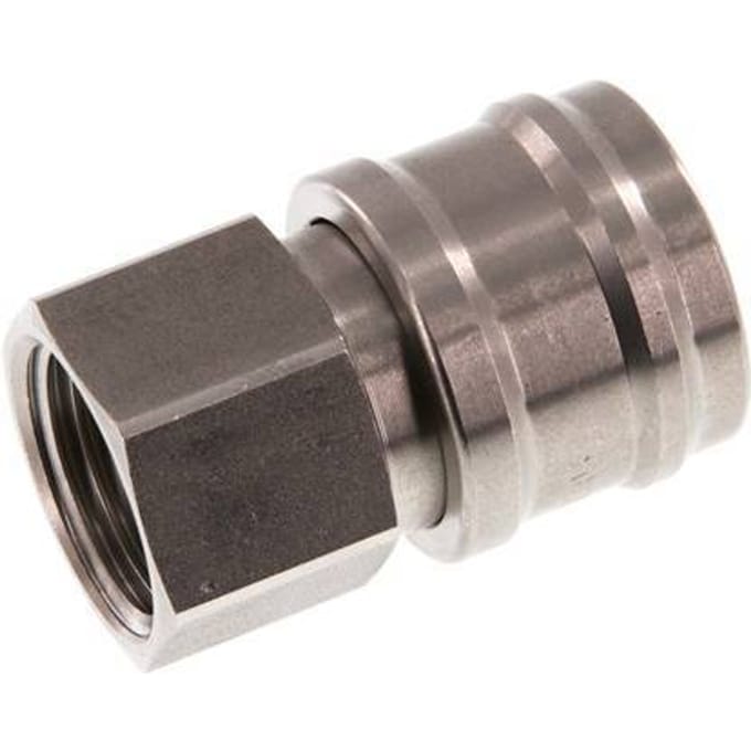 RVS DN 7.2 (Euro) Luchtkoppeling Snelkoppeling G 1/2 inch Binnendraad Double Shut-Off - CLS7-F-S-SV-012