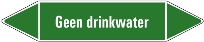 Geen drinkwater leidingmarkering op vel 126 x 26 mm - 5 per vel