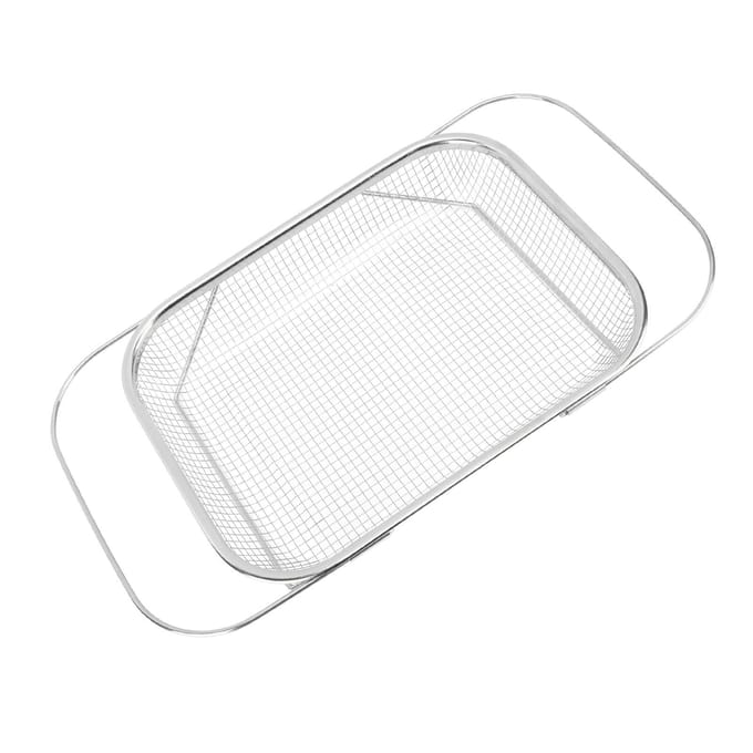 Passoire à panier en acier inoxydable pour évier de cuisine avec poignées en maille fine argenté