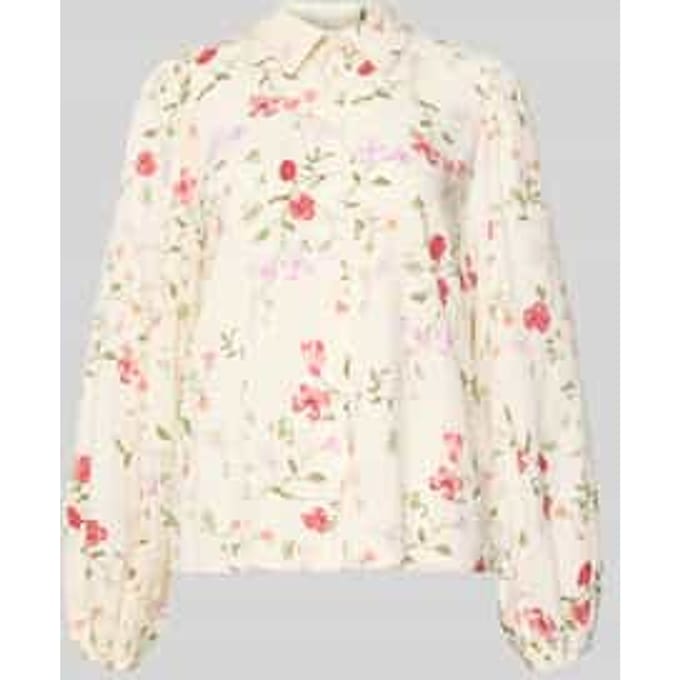 Blouse van viscose met kentkraag model 'ASINA'