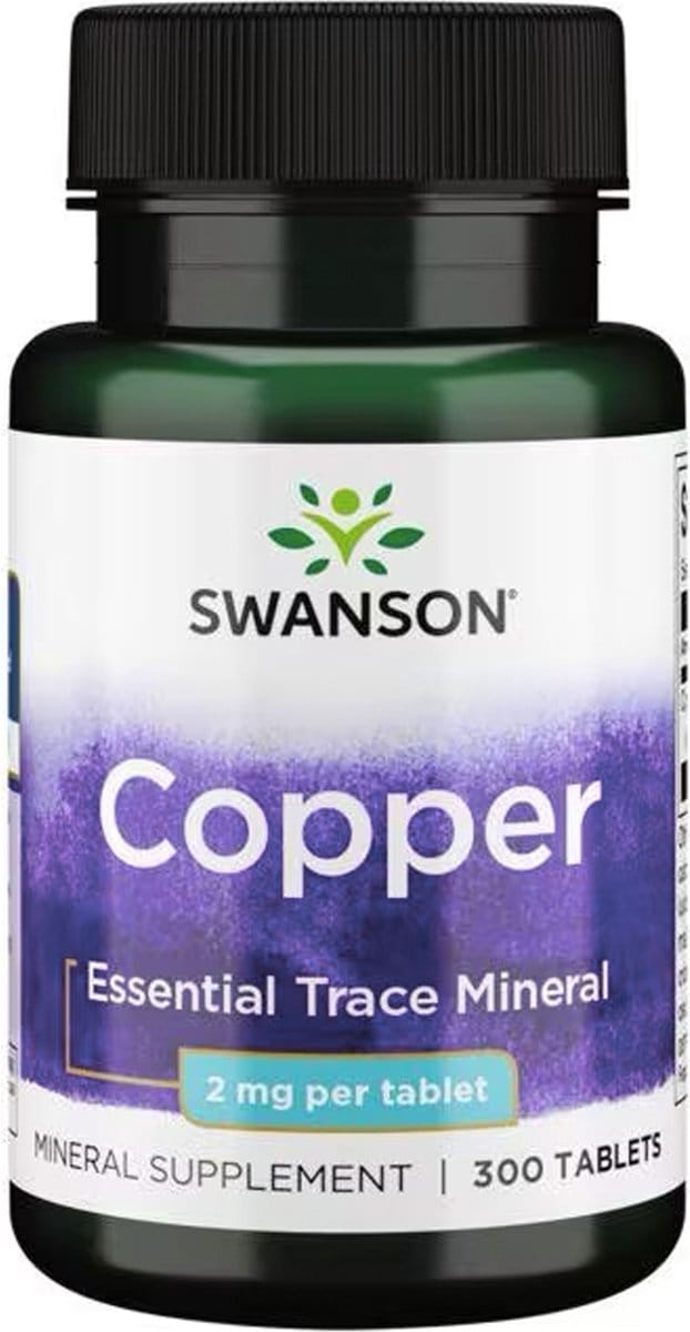 Swanson - Koper - 2mg - 300 Tabletten - Koperchelaat - Essentieel sporenmineraal