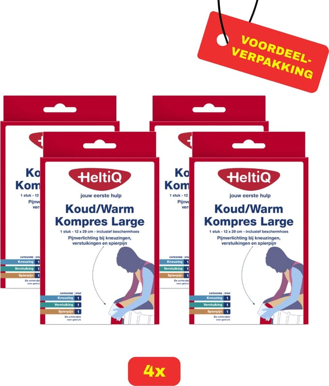 4 x HeltiQ Koud/Warm Kompres Large - Voordeelverpakking