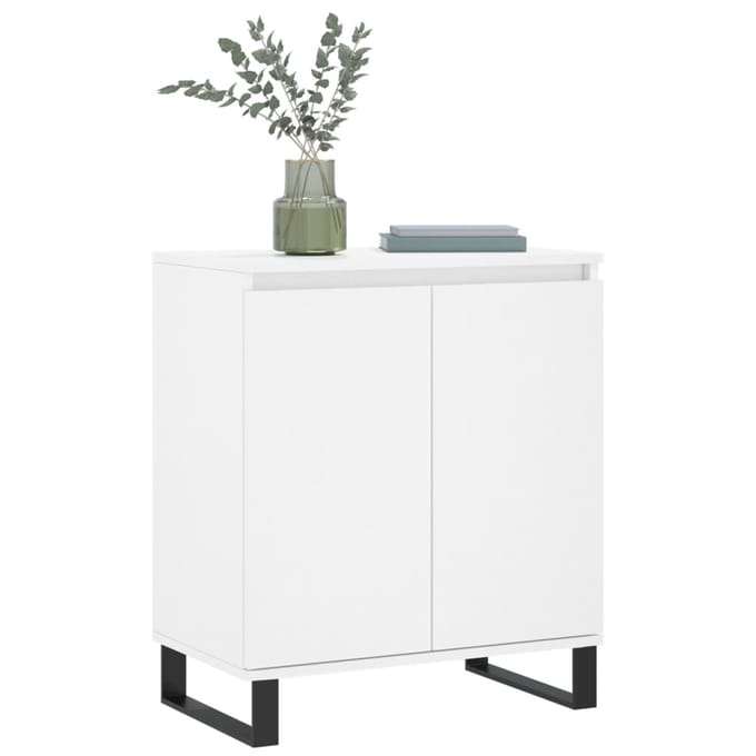 vidaXL - Dressoir - 60x35x70 - cm - bewerkt - hout - wit