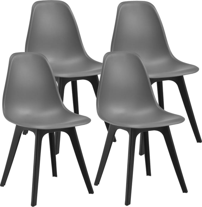 Eetkamerstoel Lendava 83x54x48 cm set van 4 grijs en zwart