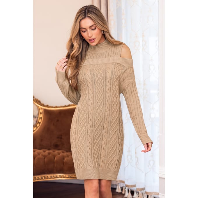 Big Crush Khaki Trui Jurk