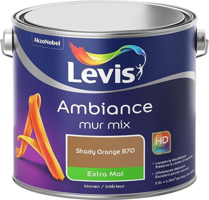 Levis - Ambiance Mur Extra Mat Mix - Shady Orange B70 - Mengverf - 2,5 L