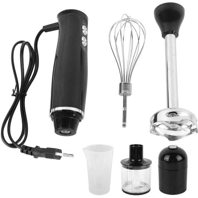 Staafmixer Handheld 4 in 1 Multifunctionele Handmixer voor Babyvoeding Soep Smoothie L gray