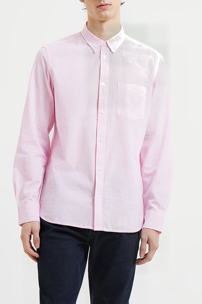 French Connection Checked And Stripe Pocket Ls Red Größe: L | Casual hemden Outlet | Herren | Rot