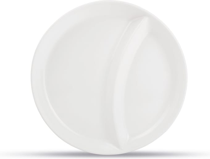 BonBistro Verdeelbord Gourmet bord 22,5cm 2 delen wit Care (set van 6)