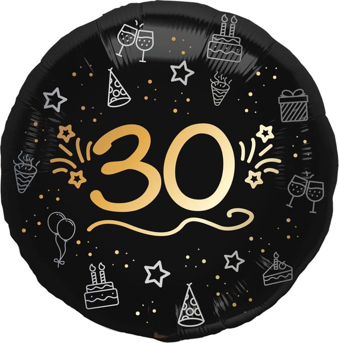 Folat - Folieballon shining glam 30 jaar - 45 cm