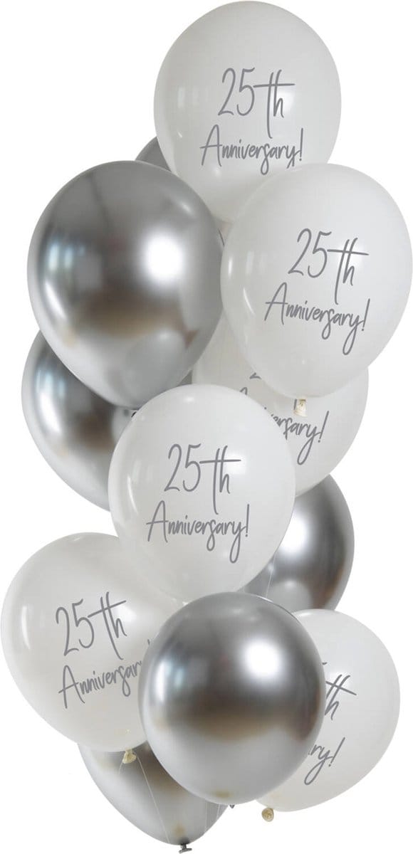 Folat - Ballonnen Silver Anniversary (12 stuks - 33 cm)