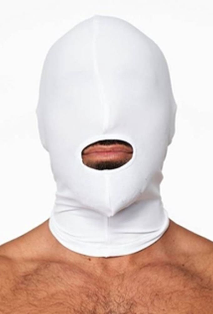 Mister b lycra masker open mond - wit - one size