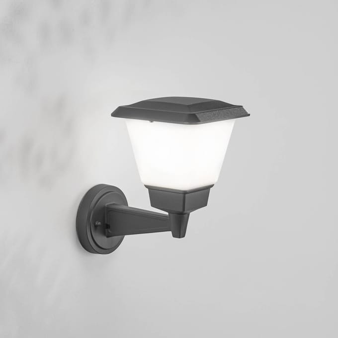 Fabas Luce Buitenwandlamp Lena, donkergrijs, metaal, E27, 27 cm, IP54