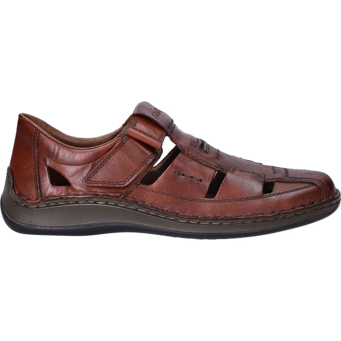 Platte sandalen Rieker Klittenband Klittenband - cognac - Maat