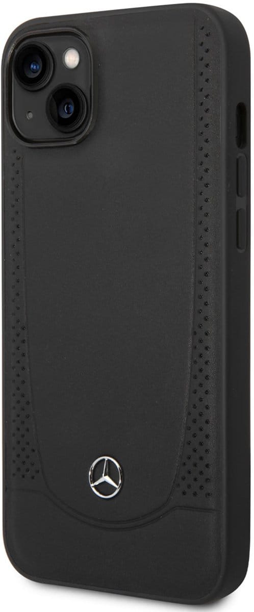 iPhone 14 Plus Backcase hoesje - Mercedes-Benz - Effen Zwart - Leer