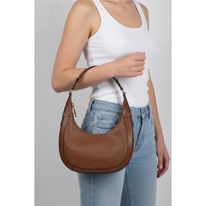 Michael Kors Crescent Top Zip Shoulder Bag In Brown Leather Maat: OS | Handtassen Outlet | Dames | Bruin