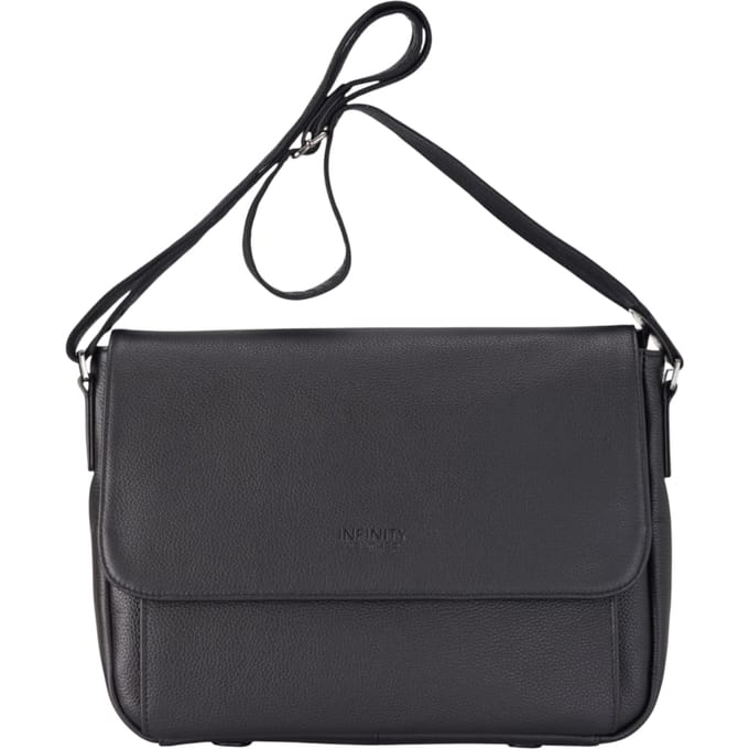Echte leren zwarte laptoptas, reis- en werktas, schoudertas - Camden