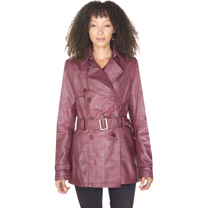 Trenchcoat van nappaleer voor dames-Mosul