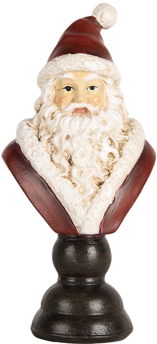 Clayre & Eef Kerstdecoratie Beeld Kerstman 7x5x15 cm Rood Kunststof