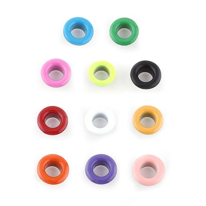 100 Sets 5mm Metallic Scrapbooking Oogjes Gesp Leerbewerking Kledingaccessoire(Gemengde kleur)