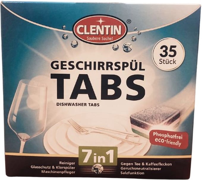 Clentin Vaatwastabletten 7-in-1 Tabs 35 stuks