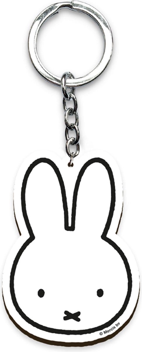 Sleutelhanger - Nijntje Snoet Wit - Hout - Originele Licentie - Dick Bruna - 7x5cm