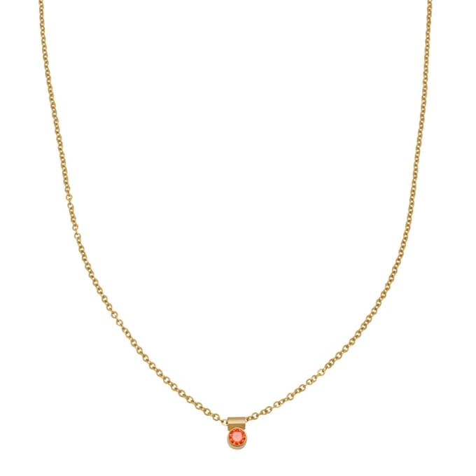 Essenza Round Orange-red Charm Necklace Gold