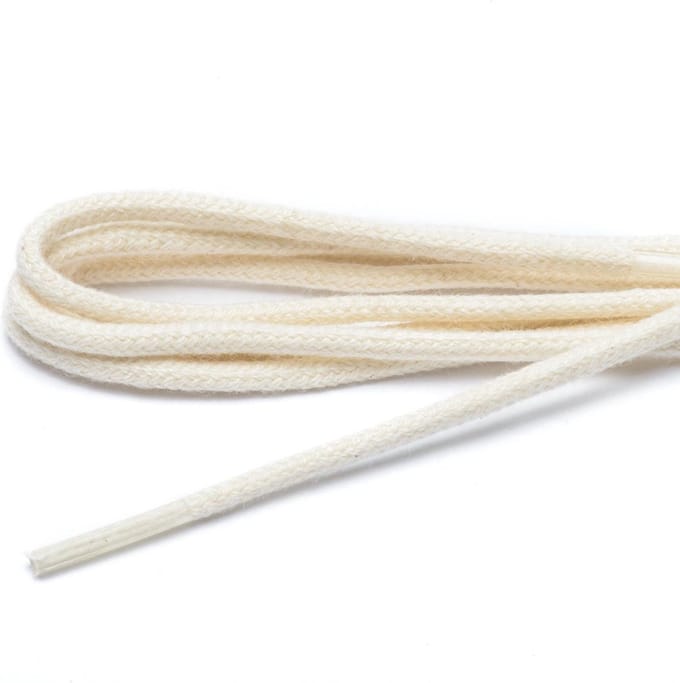 ARIESZZZ - Schoenveters - Cremè - Dun Rond - 90 cm - 3 mm - 5-7 gaatjes - 2 Pack
