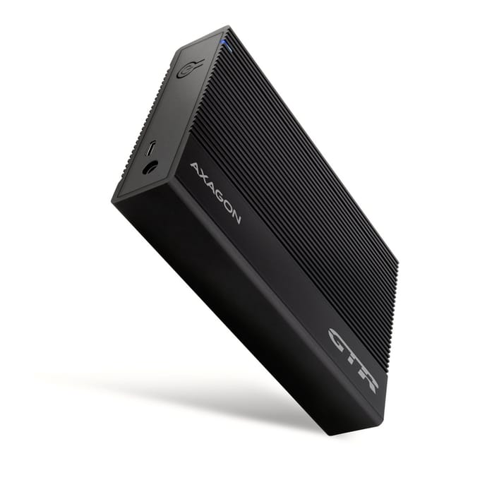 AXAGON EE35-GTR USB-C 5Gbps - SATA 6G, 3.5 Ribbed Aluminium Externe Behuizing BLACK