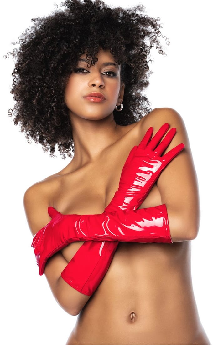 Mapalé - Cruella - Hoogglans Handschoenen - L/XL - Glanzend Rood