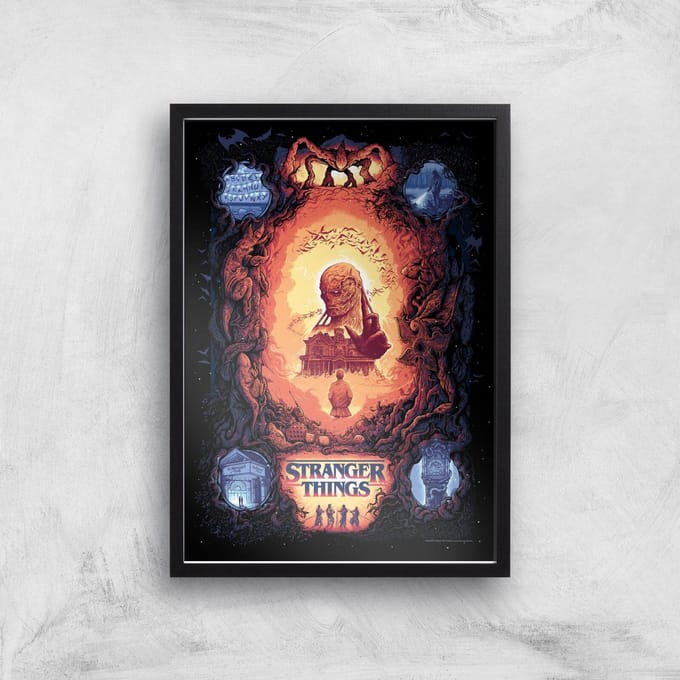 Stranger Things x Alex Hovey Vecna Illustration Giclee Art Print - A3 - Black Frame