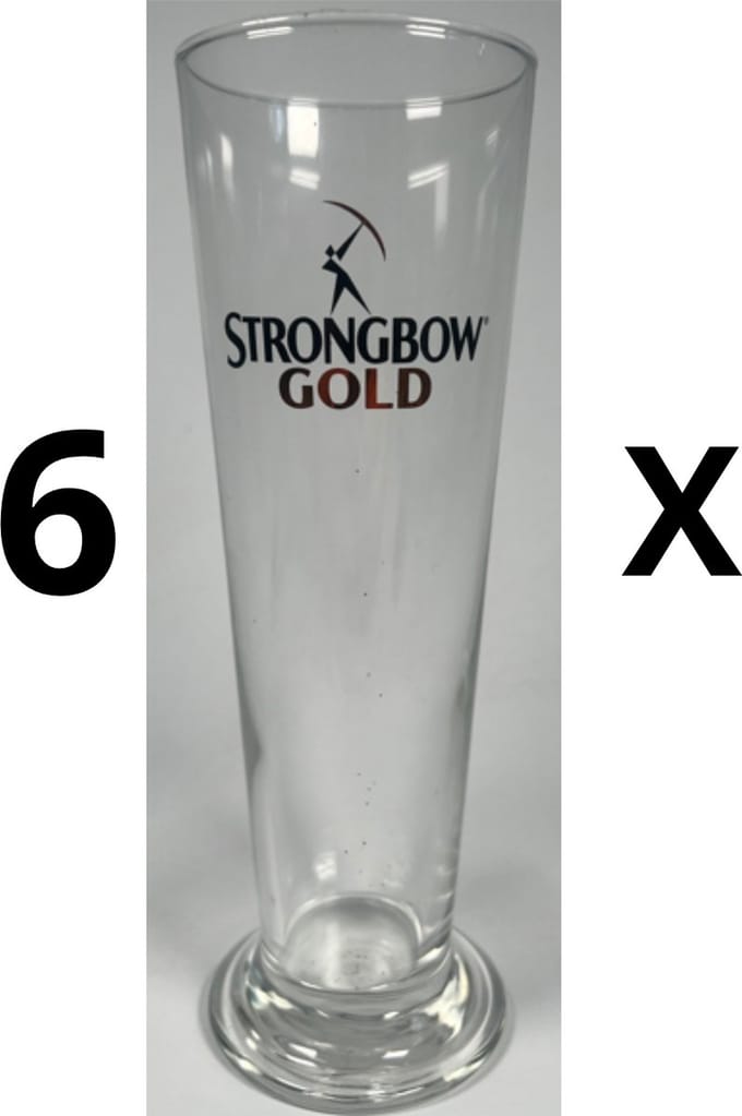 6 x Strongbow Gold Bierglas 33cl