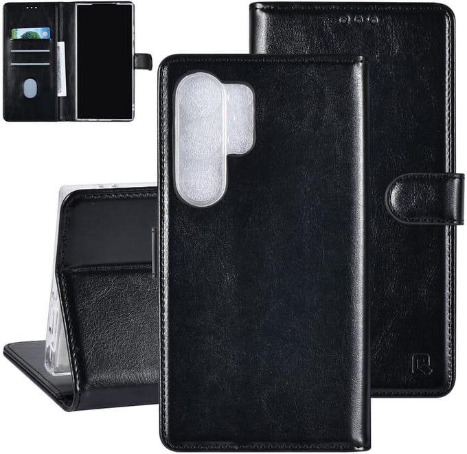 UNIQ Accessory Galaxy S24 Ultra Book Case hoesje 3 pasjeshouder - Zwart