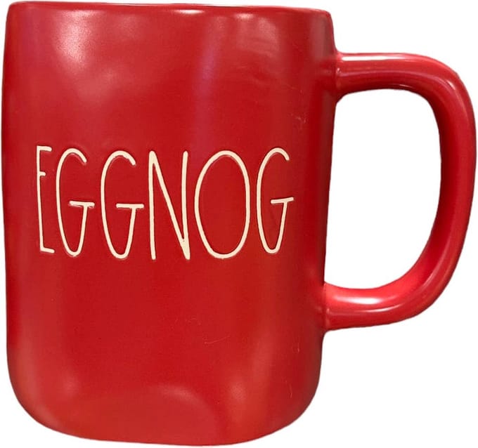 Rae Dunn - mok - Eggnog - kerst mok - kerstmok - grote mok - kerstmis - kerst decoratie - kerst cadeau