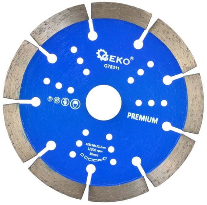 GEKO Diamantschijf - Gesegmenteerde Rand - 125 mm - Snelle Stofverwijdering