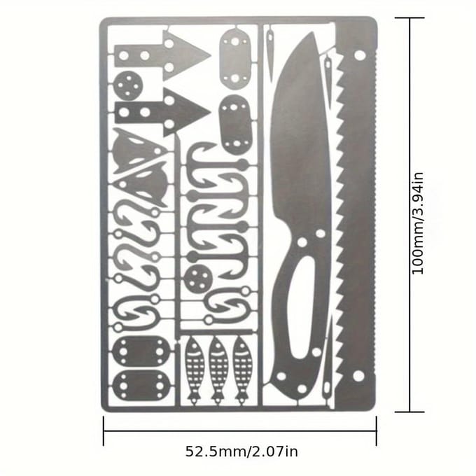 1 stuks Buiten Multi-Functioneel Vis haak Kaart Kamperen Survival Gereedschap gray