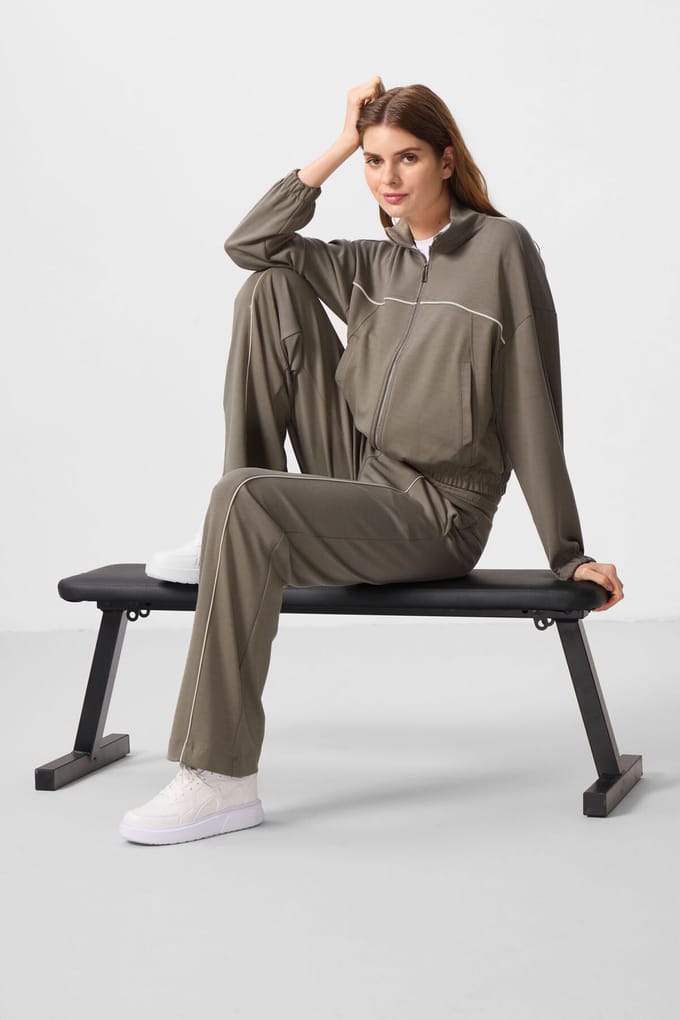 Oversized Rit-kraag Trainingspak Set