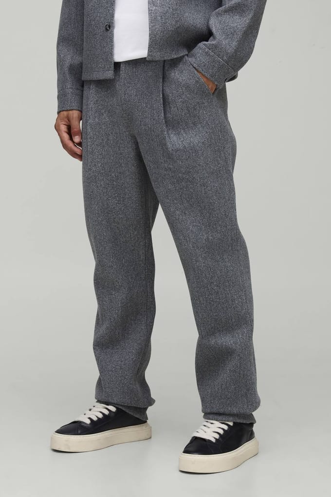 Straight Fit Brushed Trouser | Grey | Size XS