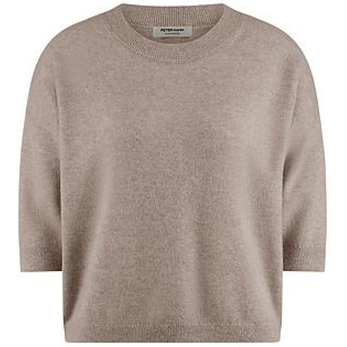 Trui ronde hals 100% kasjmier Van Peter Hahn beige