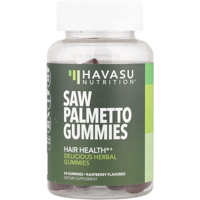 Havasu Nutrition, Saw Palmetto Gummies, Framboos, 60 Gummies