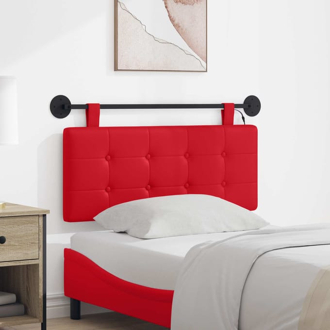 vidaXL - Hangend - hoofdbord - Met - LED-verlichting - Rood - Kunstleer