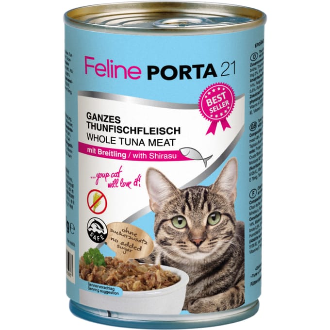 12x400g Feline Tonijn met Sprot (graanvrij) Porta 21 Kattenvoer