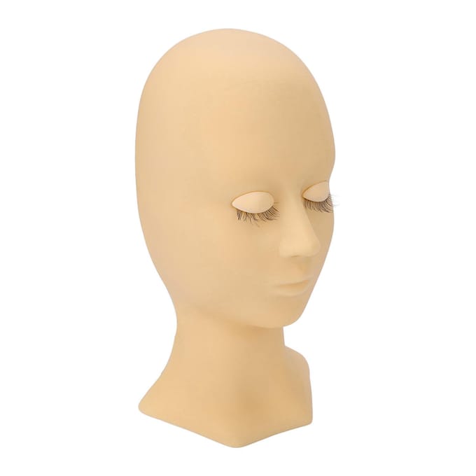 Tête de mannequin pour cils Haute simulation Élastique Lavable Silicone souple Mannequin d'entraînement au maquillage beige