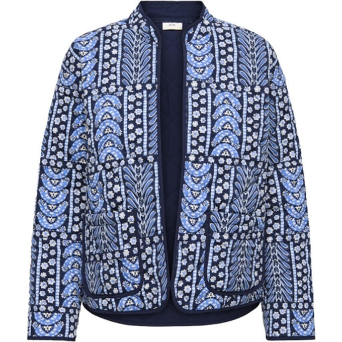 Jacqueline de Yong Vest Jdymason L/s Quilted Shacket Wvn 15369672 Cashmere Blue/blue/tapioca Dames Maat - M