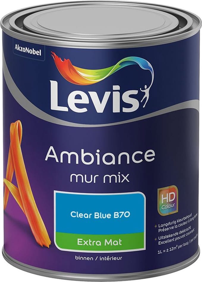 Levis - Ambiance Mur Extra Mat Mix - Clear Blue B70 - Mengverf - 1 L