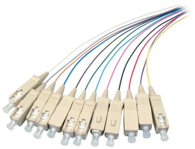 Danicom OM3 glasvezel pigtail gekleurde set SC - 12 stuks