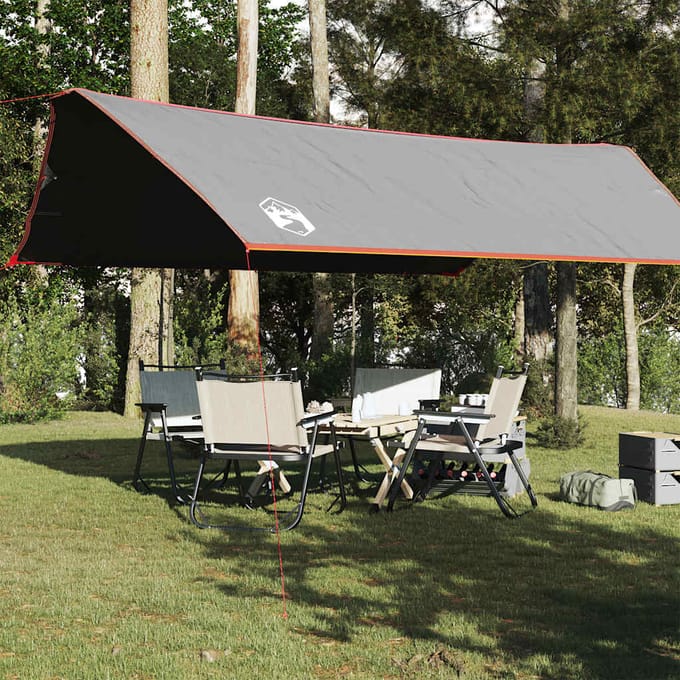 vidaXL - Kampeerluifel - waterdicht - 500x294 - cm - grijs - en - oranje