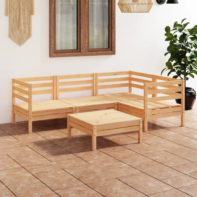 vidaXL - 5-delige - Loungeset - massief - grenenhout