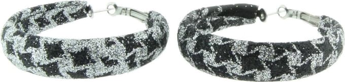 Behave - Oorbellen - Oorringen pied-de-poule glitter - statement trend